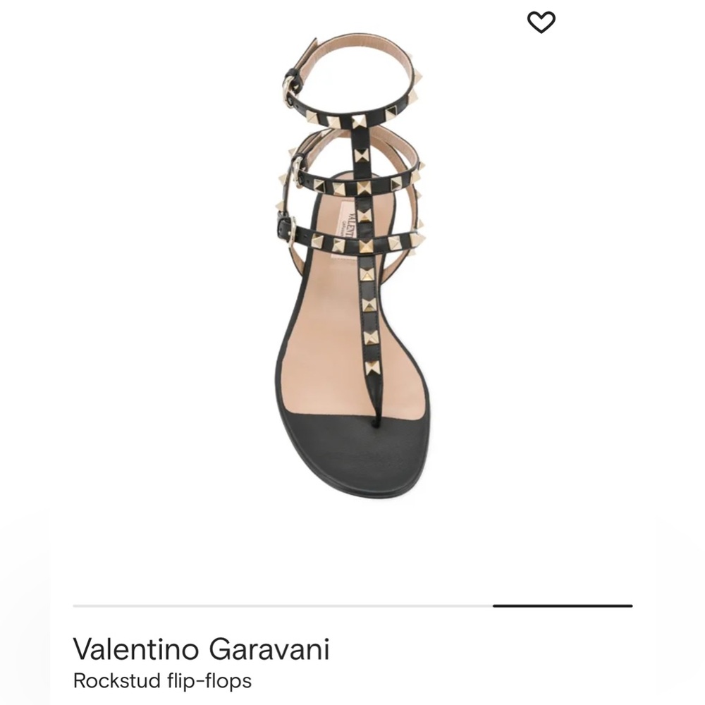 Valentino Black and Gold Studded Sandals